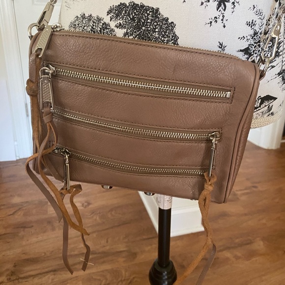Rebecca Minkoff taupe multizip crossbody bag - Picture 2 of 11